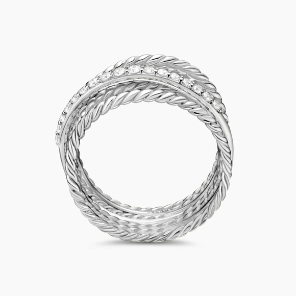 David Yurman diamond crossover ring - size 7 - Picture 3 of 4